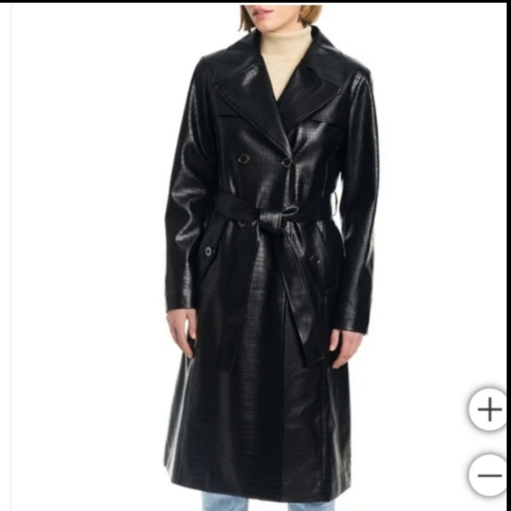 Vince Camuto Ladies' Maxi Faux Leather Jacket nwt